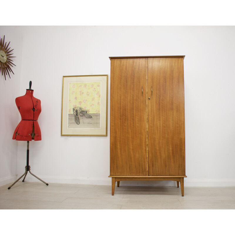 Vintage Walnut Wardrobe by Alfred Cox for Heal's 1960s