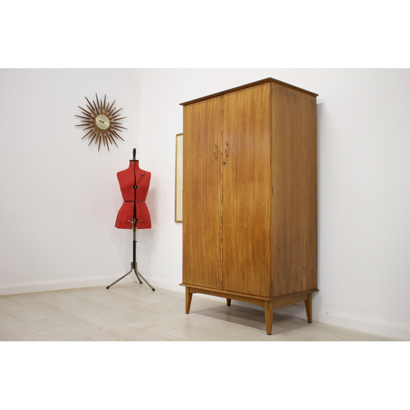 Vintage Walnut Wardrobe by Alfred Cox for Heal's 1960s