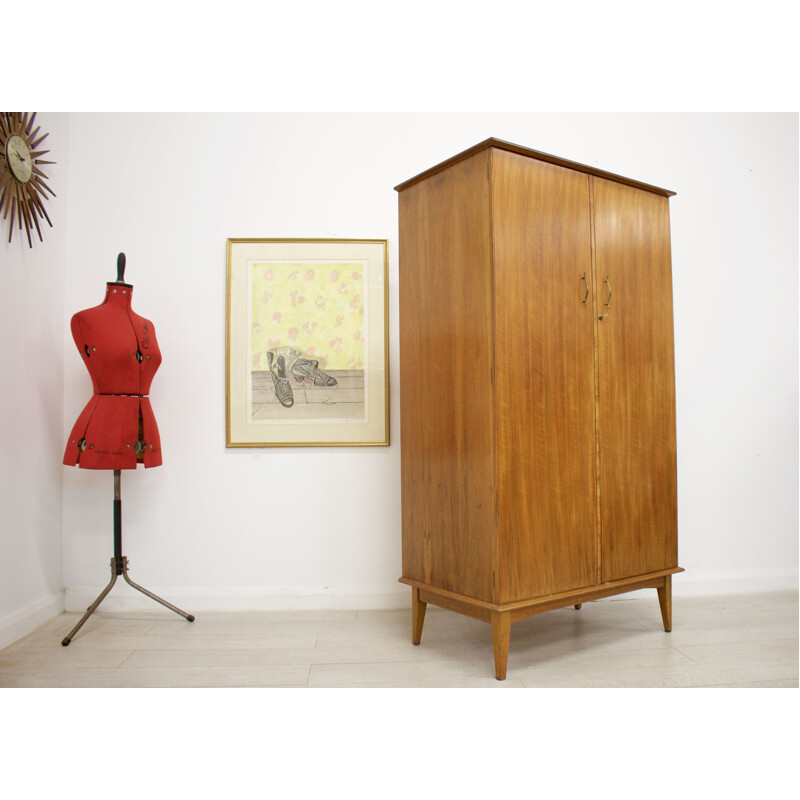 Vintage Walnut Wardrobe by Alfred Cox for Heal's 1960s