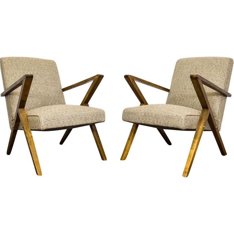 Pair of vintage armchairs by Odnowa 1960