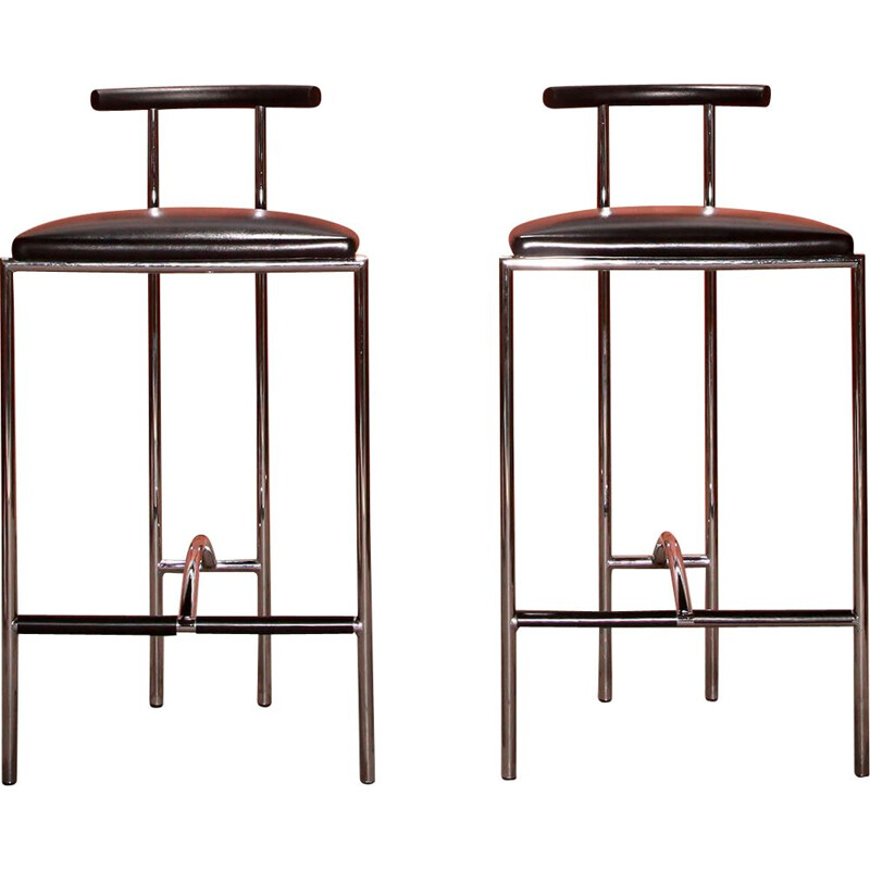 Pair of vintage Tokyo bar stools by Rodney Kinsman for Bieffeplast 1980