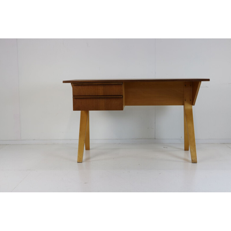 Vintage desk for UMS PastoevCees Braakman birchwood and teak 1952