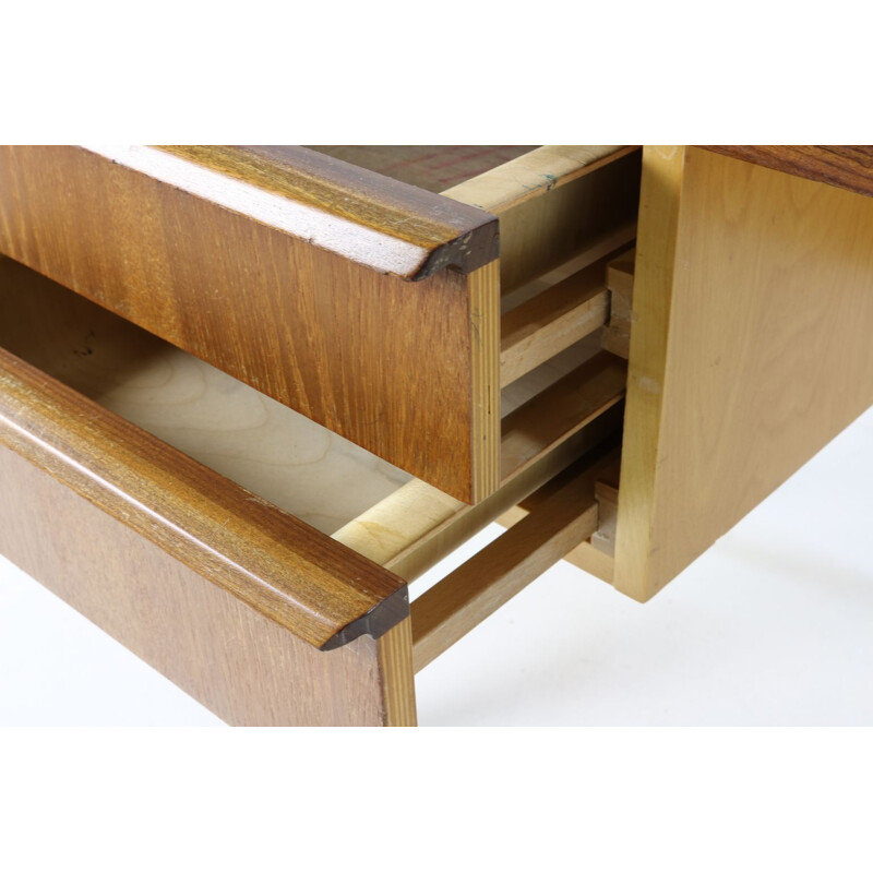 Vintage desk for UMS PastoevCees Braakman birchwood and teak 1952