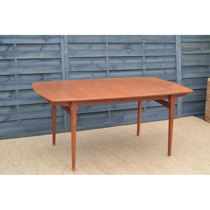 Vintage extensible teak dining table by William Watting Netherlands 1950s