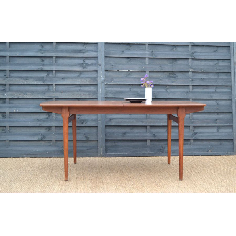 Vintage extensible teak dining table by William Watting Netherlands 1950s