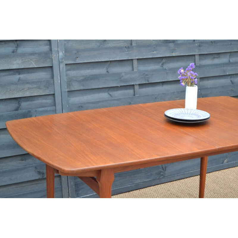 Vintage extensible teak dining table by William Watting Netherlands 1950s