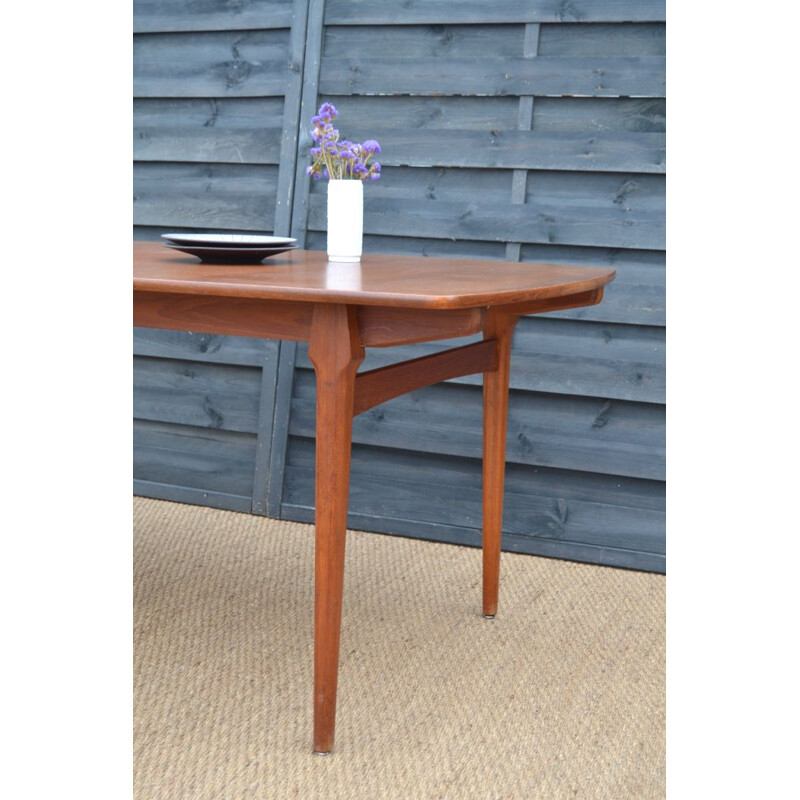 Vintage extensible teak dining table by William Watting Netherlands 1950s