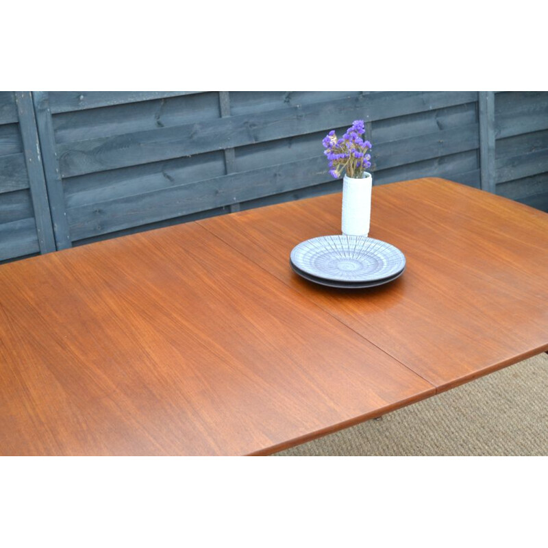 Vintage extensible teak dining table by William Watting Netherlands 1950s