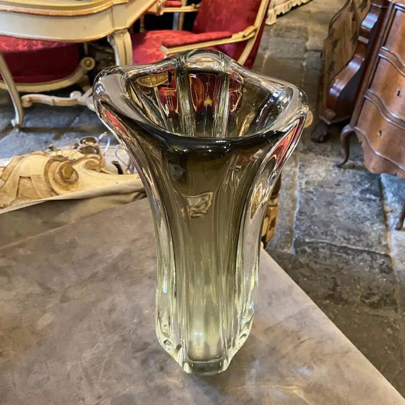 Vase en verre vintage de Murano moderne 1960