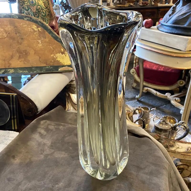 Vase en verre vintage de Murano moderne 1960