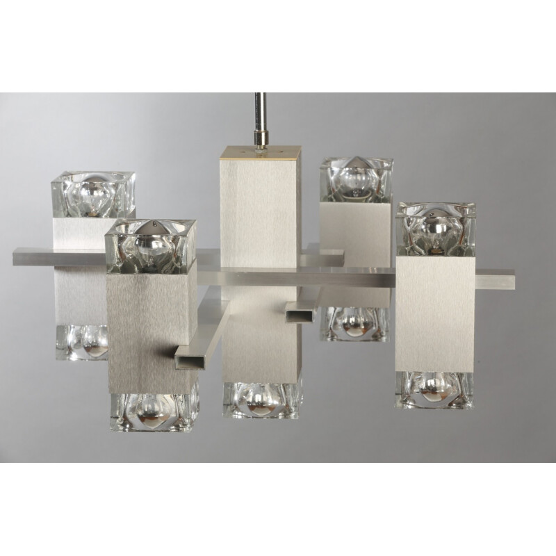 Lustre vintage cubic, Gaetano SCIOLARI - 1960