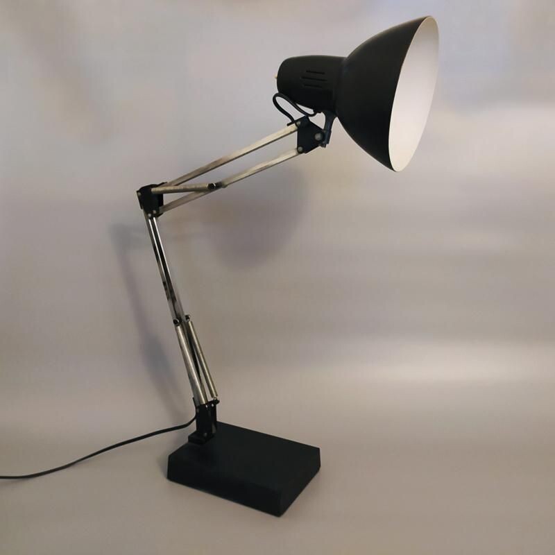 Lampada da tavolo originale nera da architetto di Arteluce Italia 1970