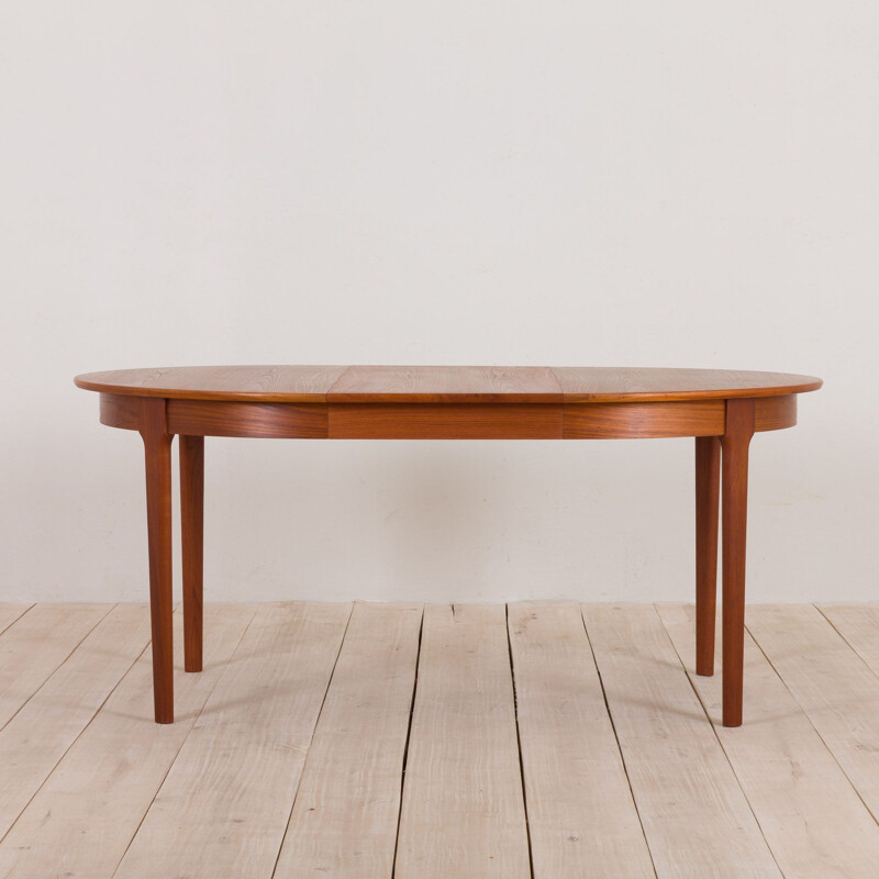 Vintage C.J. Rosengaarden teak extension round dining table with two leaves