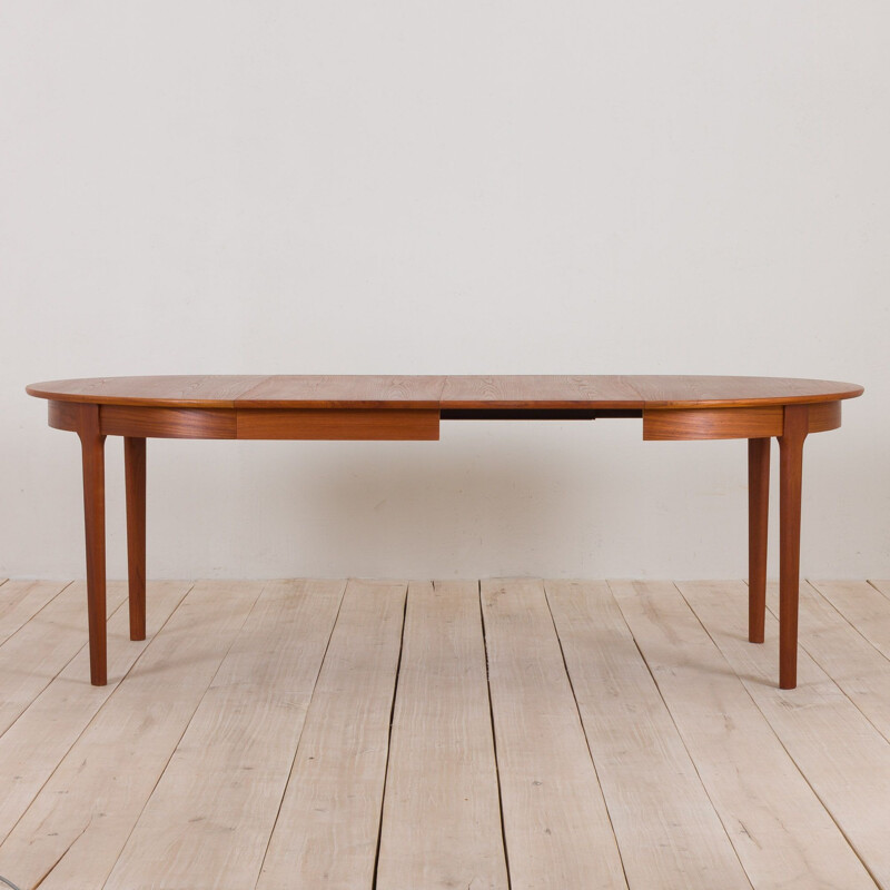 Vintage C.J. Rosengaarden teak extension round dining table with two leaves