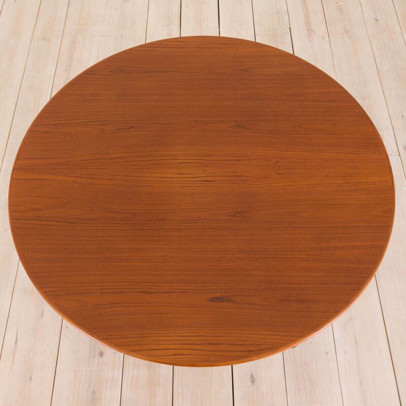 Vintage C.J. Rosengaarden teak extension round dining table with two leaves