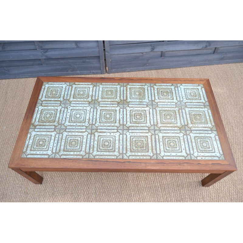 Table basse vintage plateau en céramique Danoise