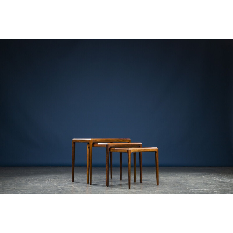 Vintage rosewood nesting tables by Johannes Andersen for CFC Silkeborg, 1960