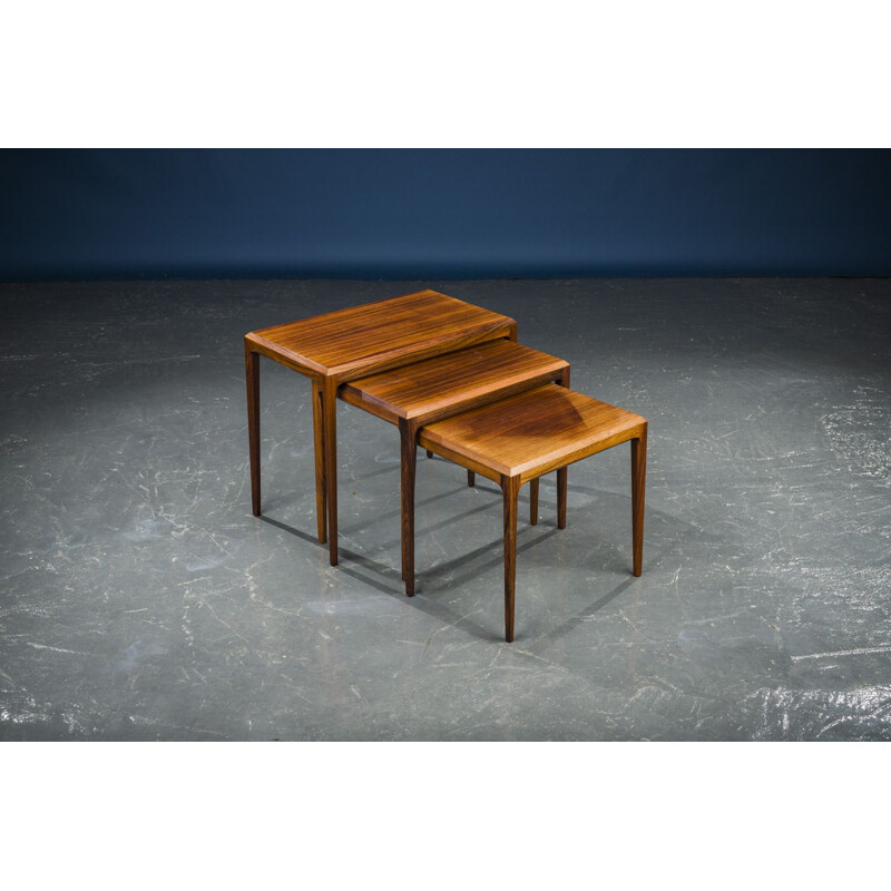 Vintage rosewood nesting tables by Johannes Andersen for CFC Silkeborg, 1960