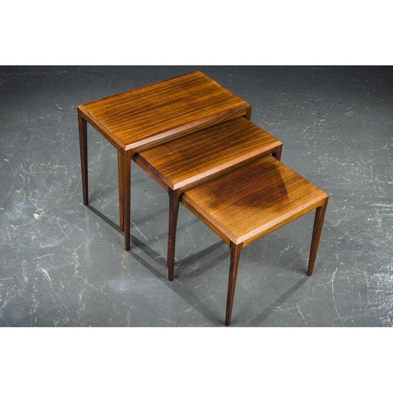 Tables gigogne vintage en palissandre par Johannes Andersen pour le CFC Silkeborg, 1960