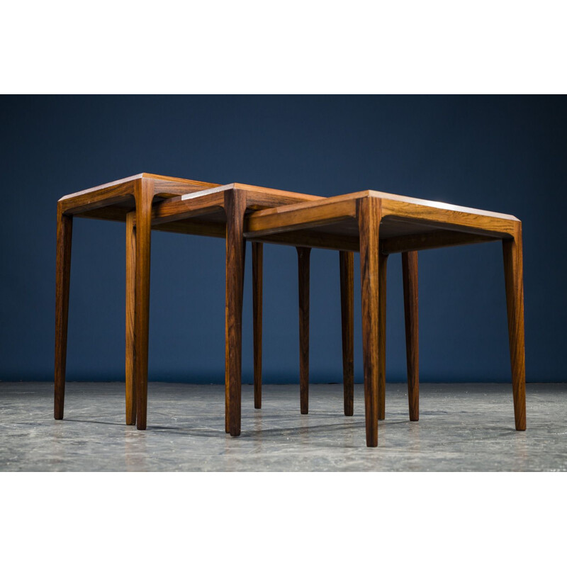 Vintage rosewood nesting tables by Johannes Andersen for CFC Silkeborg, 1960