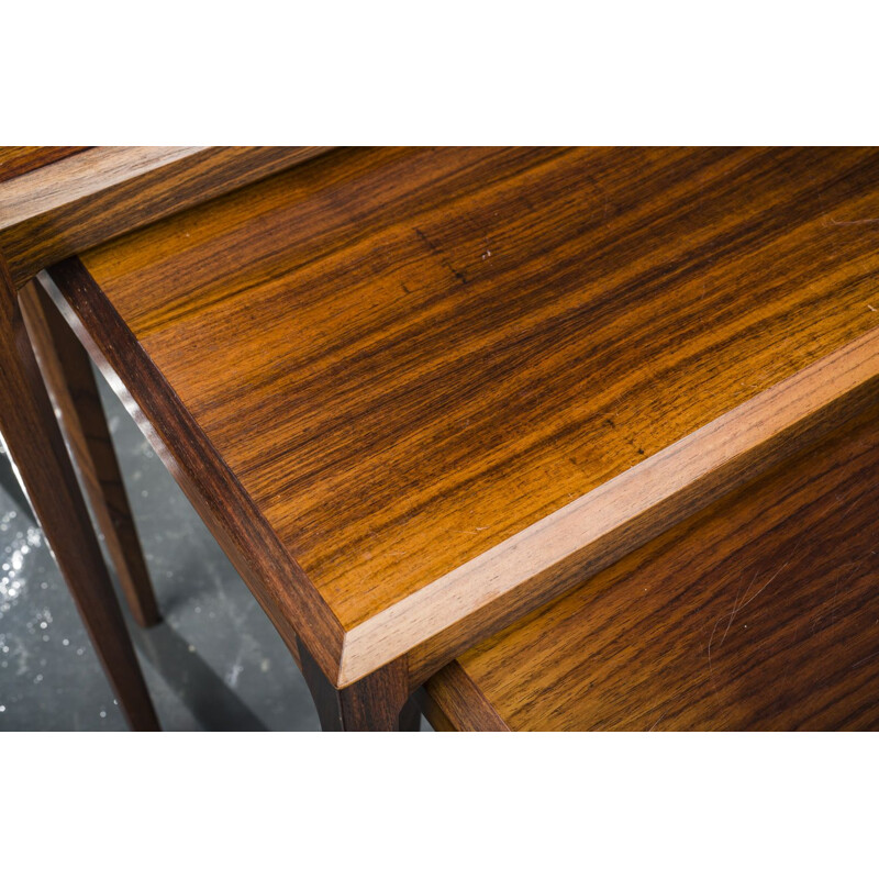 Vintage rosewood nesting tables by Johannes Andersen for CFC Silkeborg, 1960