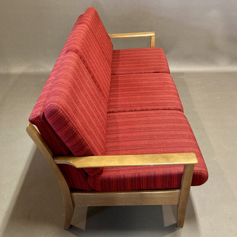 Vintage 3-seater teak sofa Scandinavian 1950s