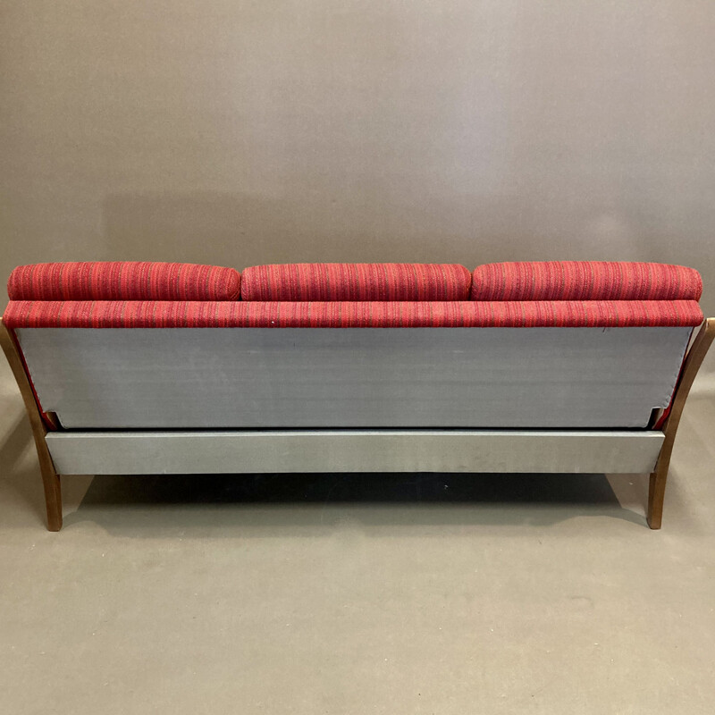 Vintage 3-seater teak sofa Scandinavian 1950s