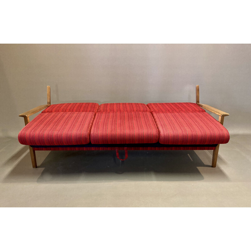 Vintage 3-seater teak sofa Scandinavian 1950s