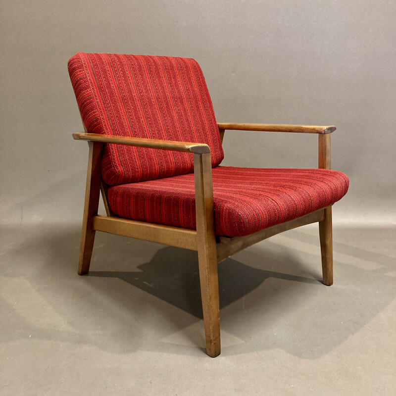 Vintage teak armchair Scandinavian 1950s