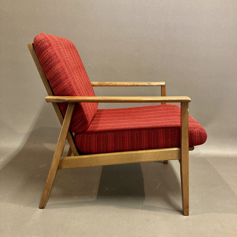 Vintage teak armchair Scandinavian 1950s