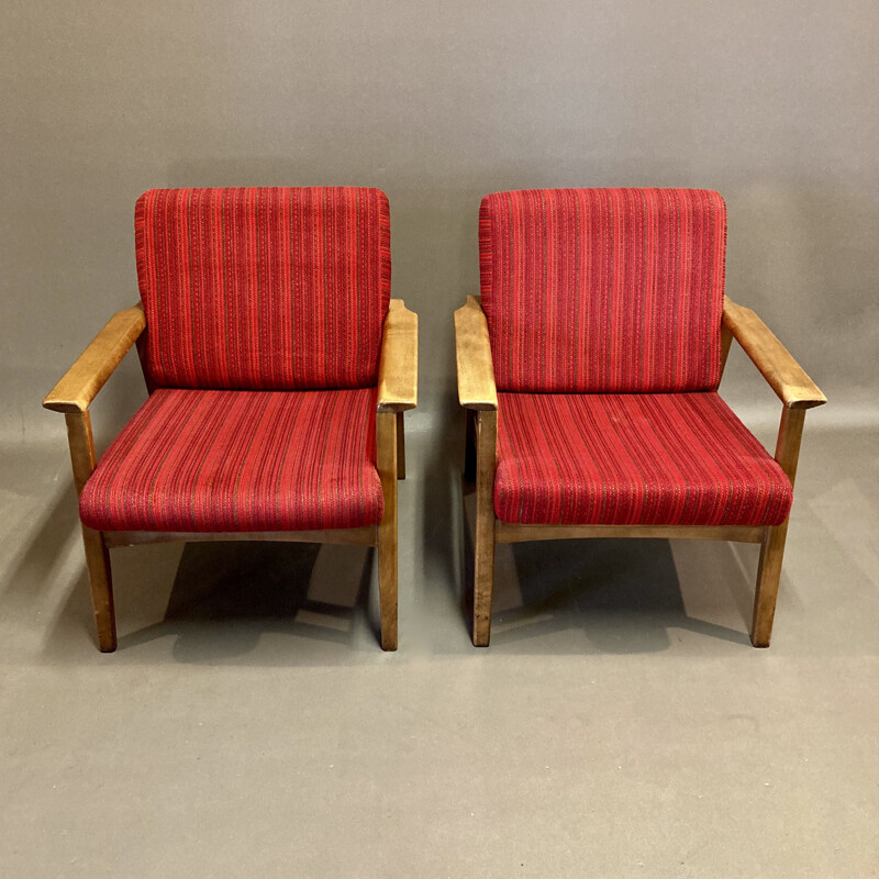 Vintage teak armchair Scandinavian 1950s