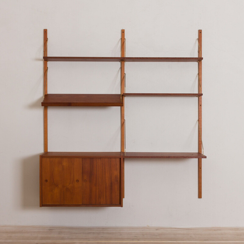 Vintage Teak wall unit with a desk and sliding doors cabinet by Preben Sorensen Cadovius Denmark