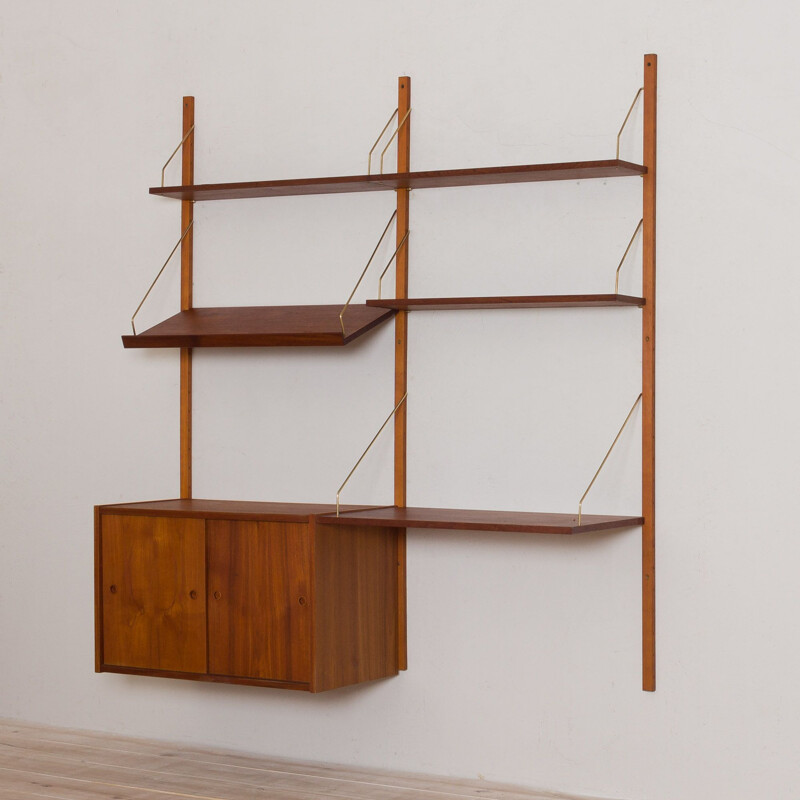 Vintage Teak wall unit with a desk and sliding doors cabinet by Preben Sorensen Cadovius Denmark