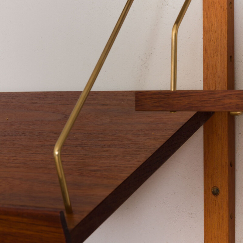 Vintage Teak wall unit with a desk and sliding doors cabinet by Preben Sorensen Cadovius Denmark