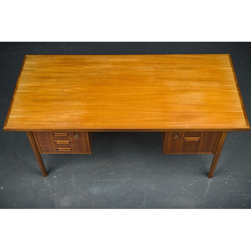 Vintage Freestanding Teak Desk by Gunnar Nielsen Tibergaard for Tibergaard Danish 1960s