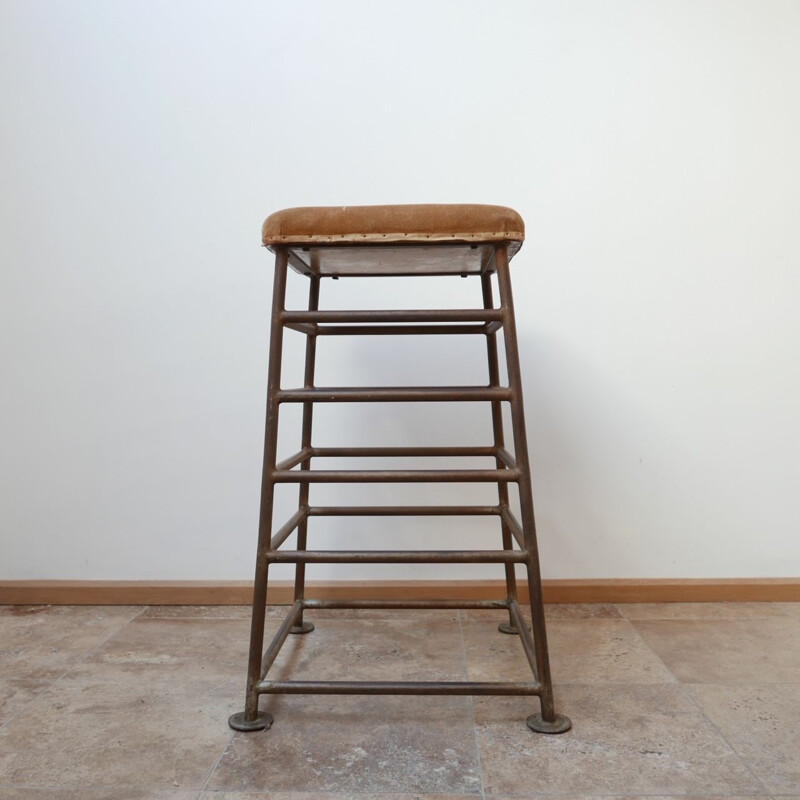 Pair of vintage Tall Gym Bench Stools English 1930s