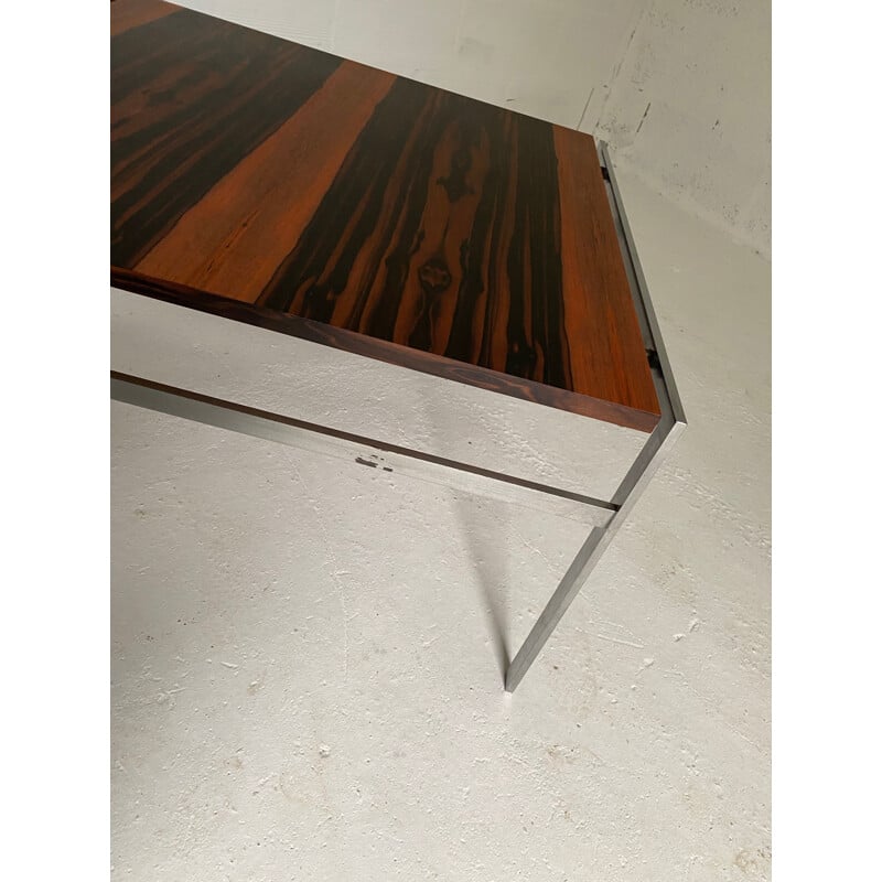 Vintage coffee table in brushed steel by Preben Fabricius and Jorgen Kastholm for Bo-Ex, Denmark 1960