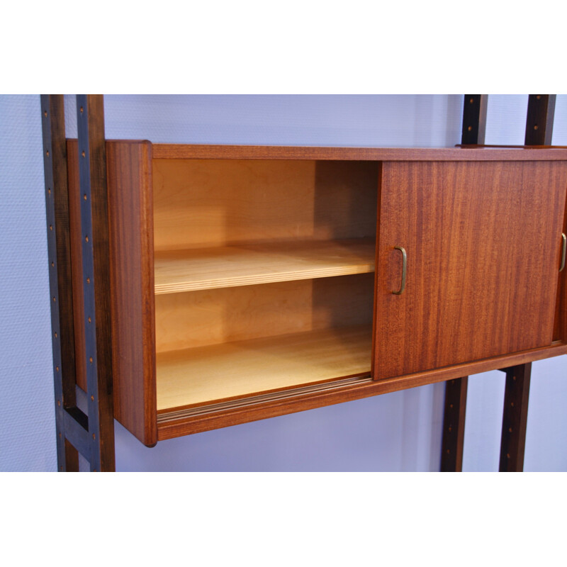 Vintage wall unit in teak by Simpla Lux Dutch 1960s