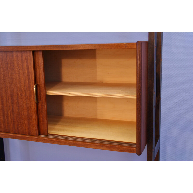 Vintage wall unit in teak by Simpla Lux Dutch 1960s