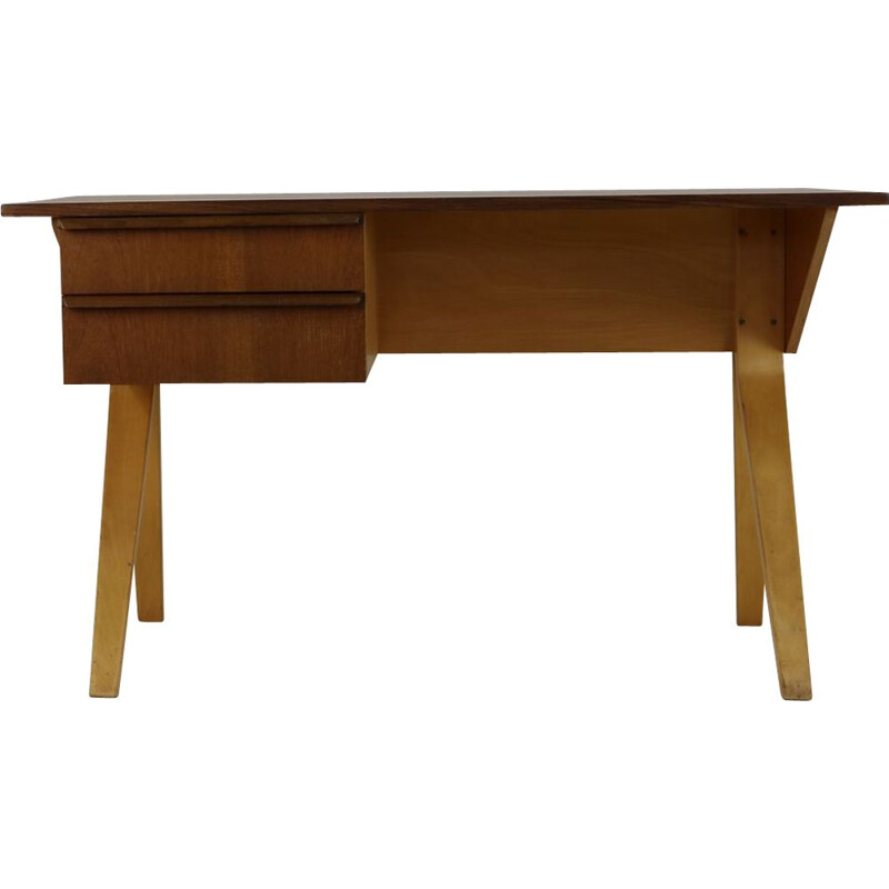 Vintage desk for UMS PastoevCees Braakman birchwood and teak 1952