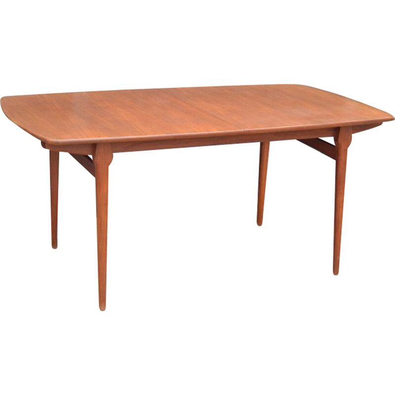 Vintage extensible teak dining table by William Watting Netherlands 1950s