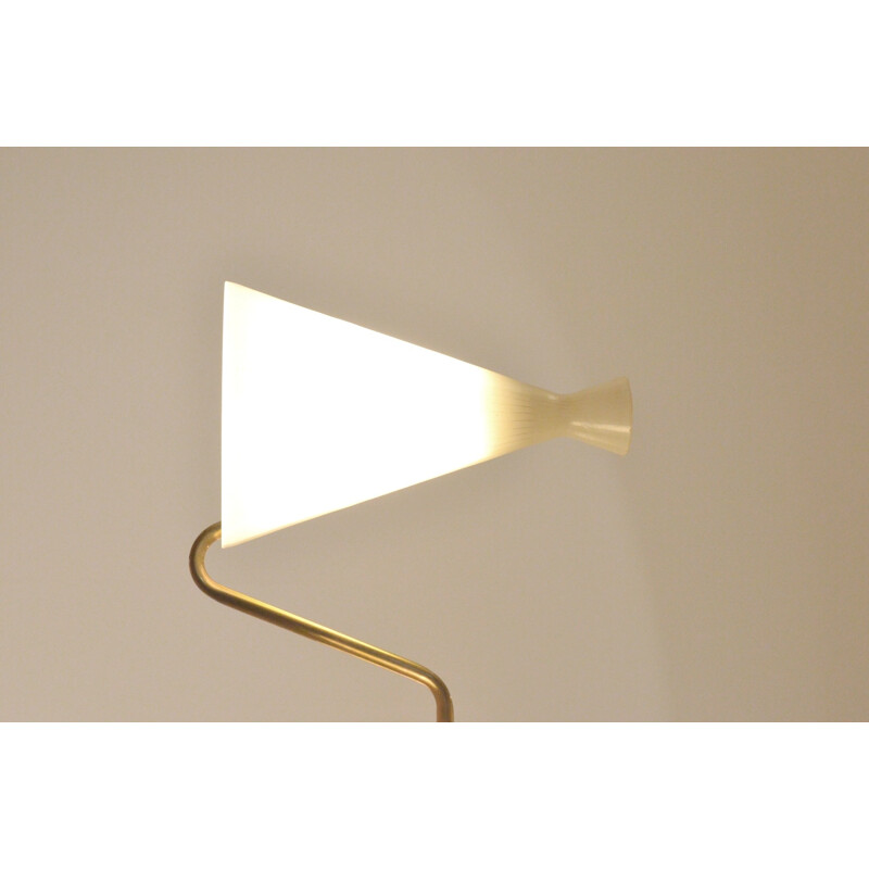 Fog & Morup hanging lamp in glass, brass and teak - 1950s