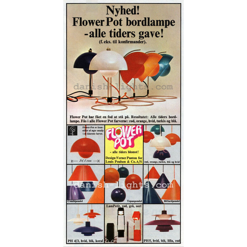 Vintage Pendant light Flowerpot by Verner Panton for Louis Poulsen Denmark 1960s