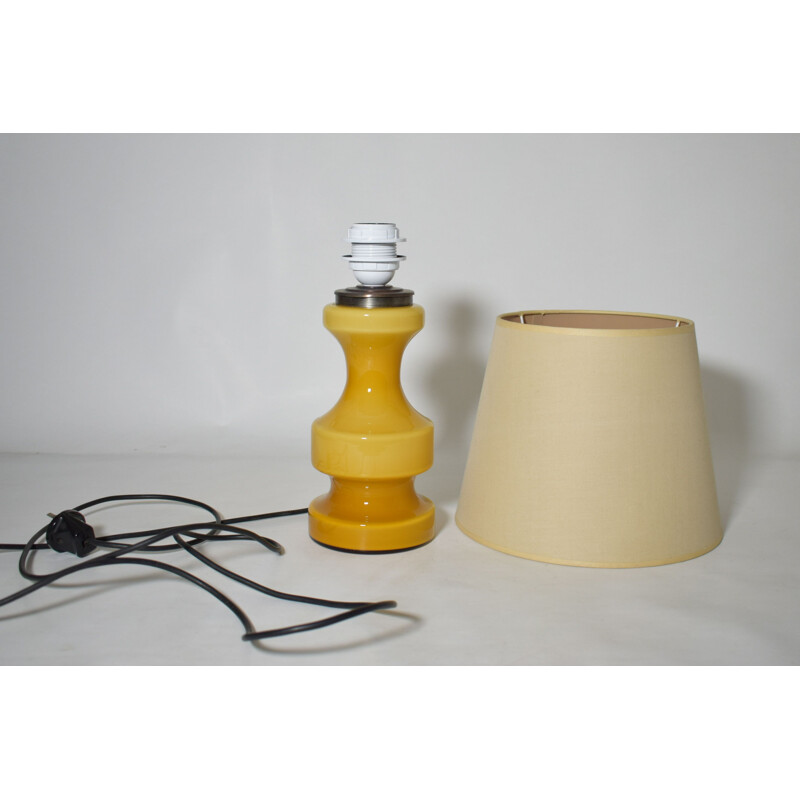 Vintage yellow opaline glass lamp