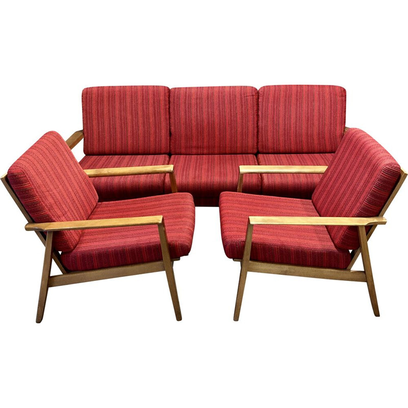 Vintage 3-seater teak sofa Scandinavian 1950s