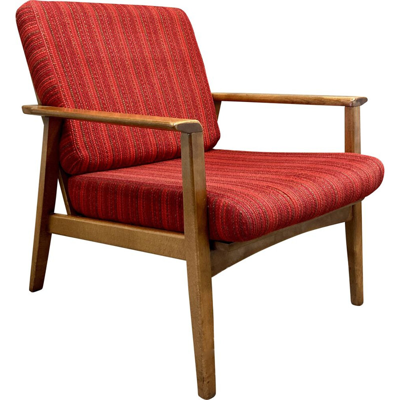 Vintage teak armchair Scandinavian 1950s