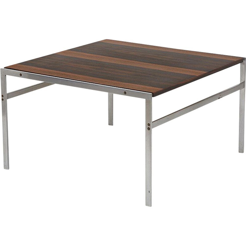 Vintage coffee table in brushed steel by Preben Fabricius and Jorgen Kastholm for Bo-Ex, Denmark 1960