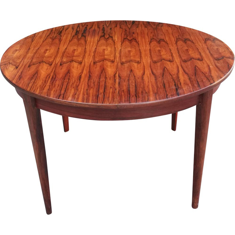 Vintage rosewood extensible round table 1960s