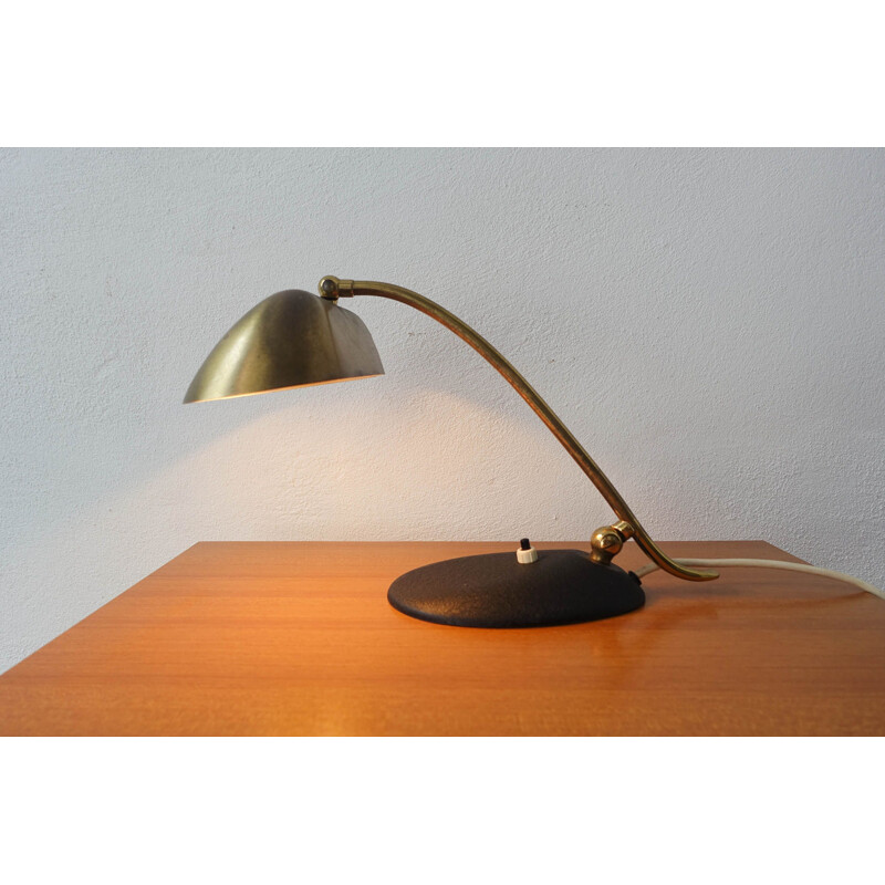 Lampe de bureau vintage en laiton 1950