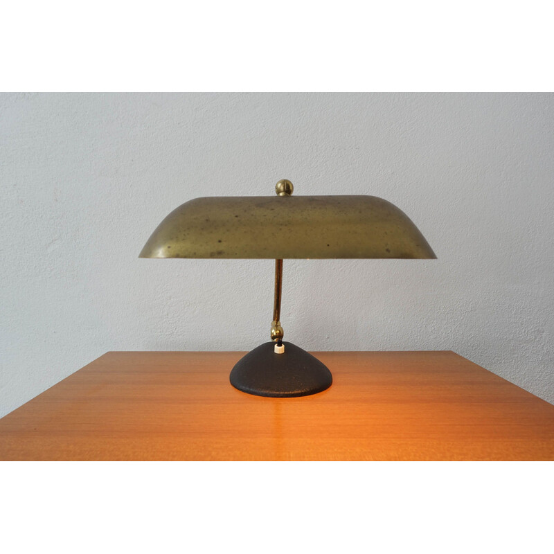 Lampe de bureau vintage en laiton 1950